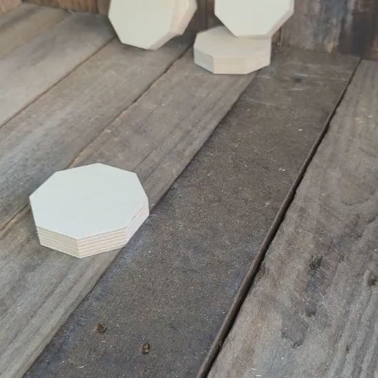 5 Pack - 3" Baltic Birch Wood Octagon