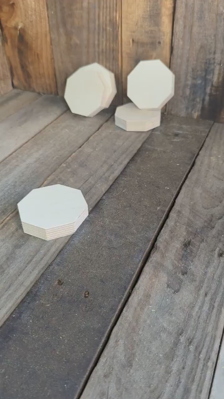 5 Pack - 3" Baltic Birch Wood Octagon