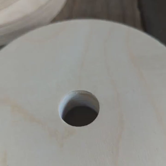 6" Baltic Birch Wood Donut, 1" Center Hole, Unfinished Crafting Circle