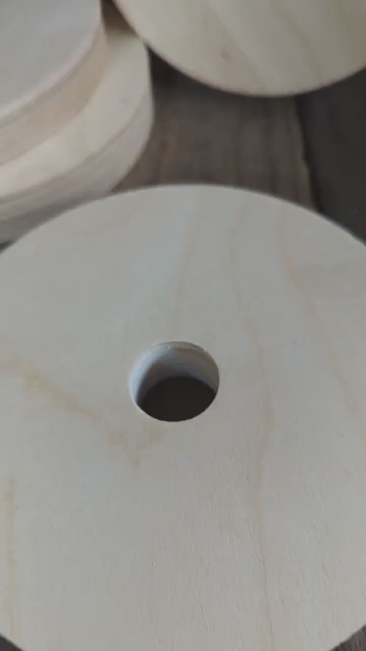 6" Baltic Birch Wood Donut, 1" Center Hole, Unfinished Crafting Circle