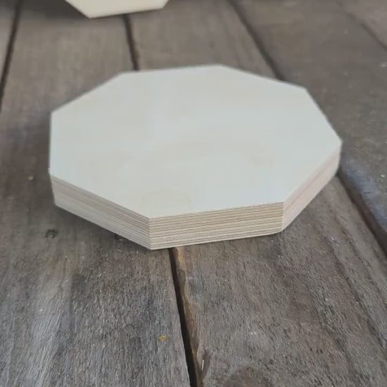 5.5" Baltic Birch Wood Octagon, Blank Plaque, DIY Craft Supplies