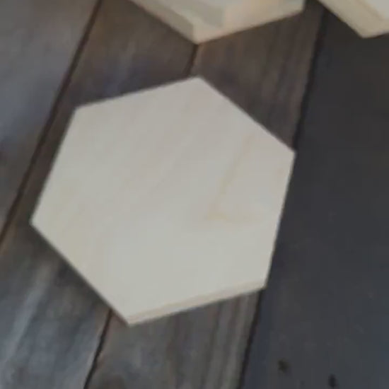 12" Baltic Birch Wood Hexagon Plaque, Unfinished Wooden Shape