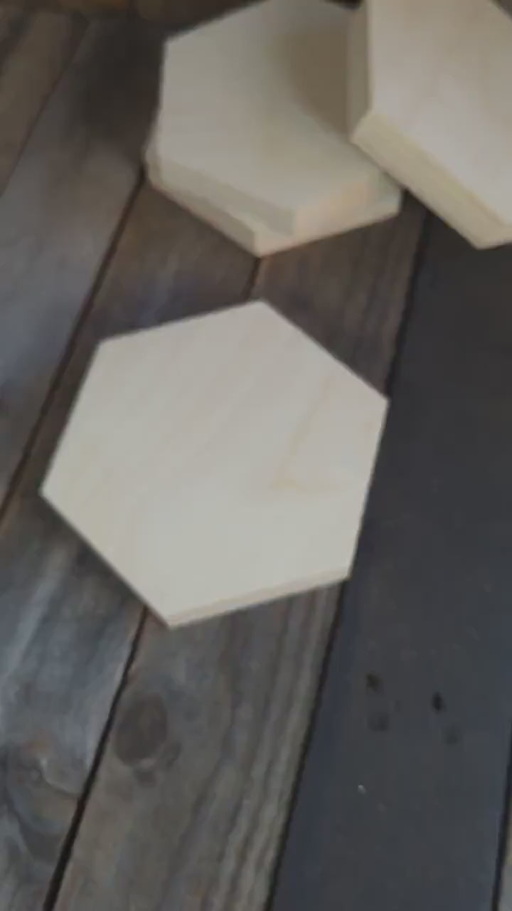 12" Baltic Birch Wood Hexagon Plaque, Unfinished Wooden Shape