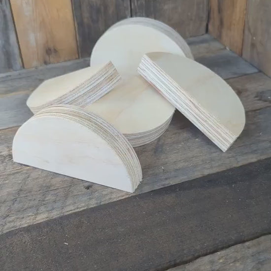 5.5" Baltic Birch Wood Semicircle, Unfinished Craft Plaque