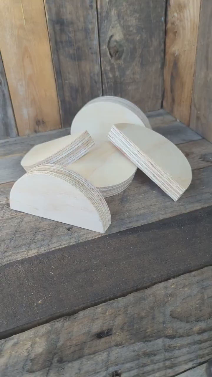 5.5" Baltic Birch Wood Semicircle, Unfinished Craft Plaque