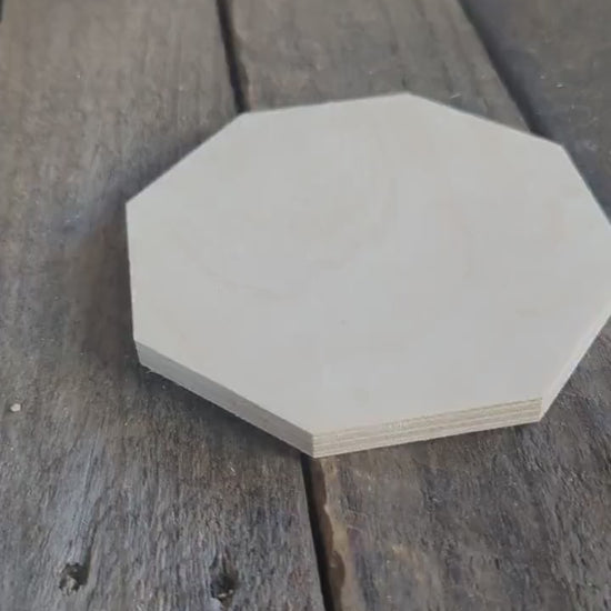 5" Baltic Birch Wood Octagon Plaque, Unfinished DIY Crafting
