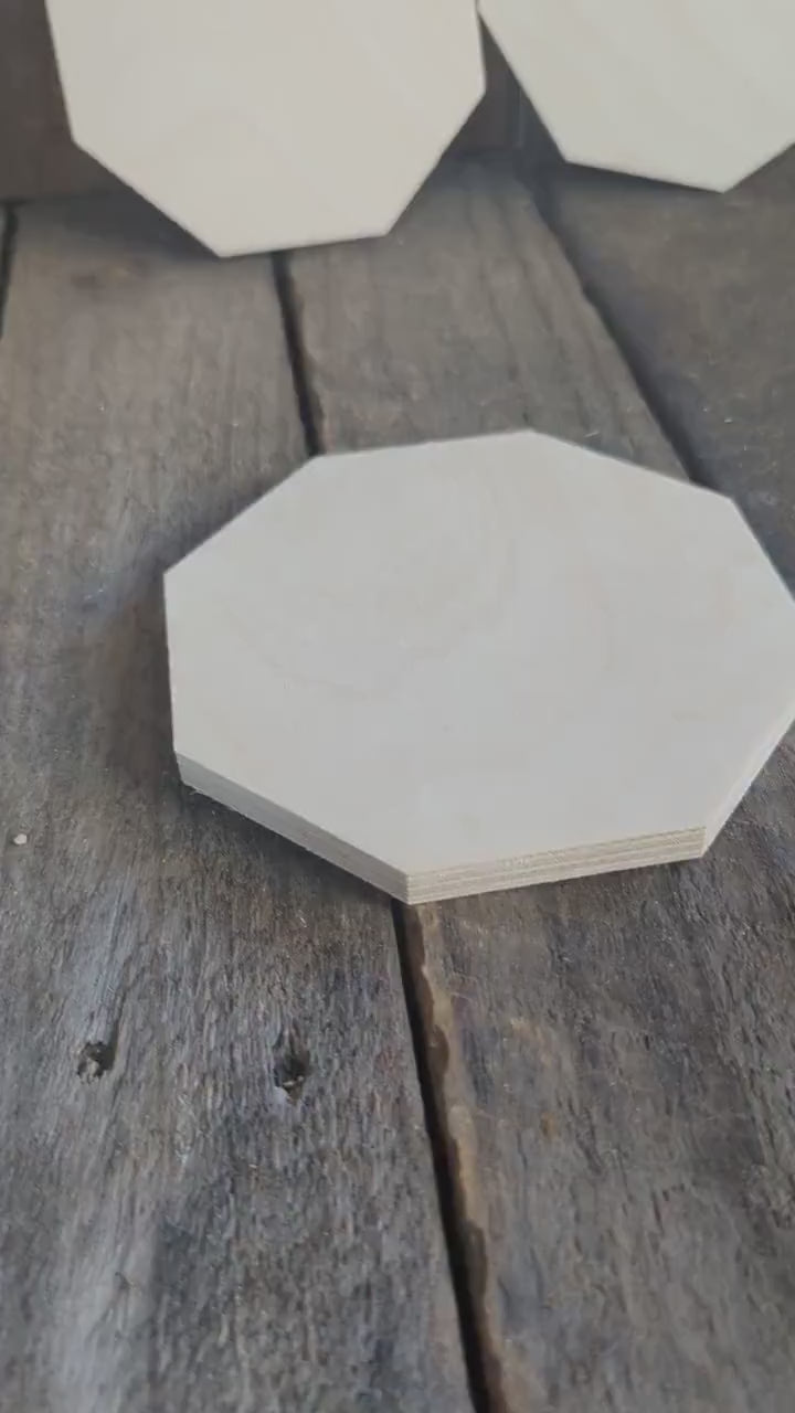 5" Baltic Birch Wood Octagon Plaque, Unfinished DIY Crafting