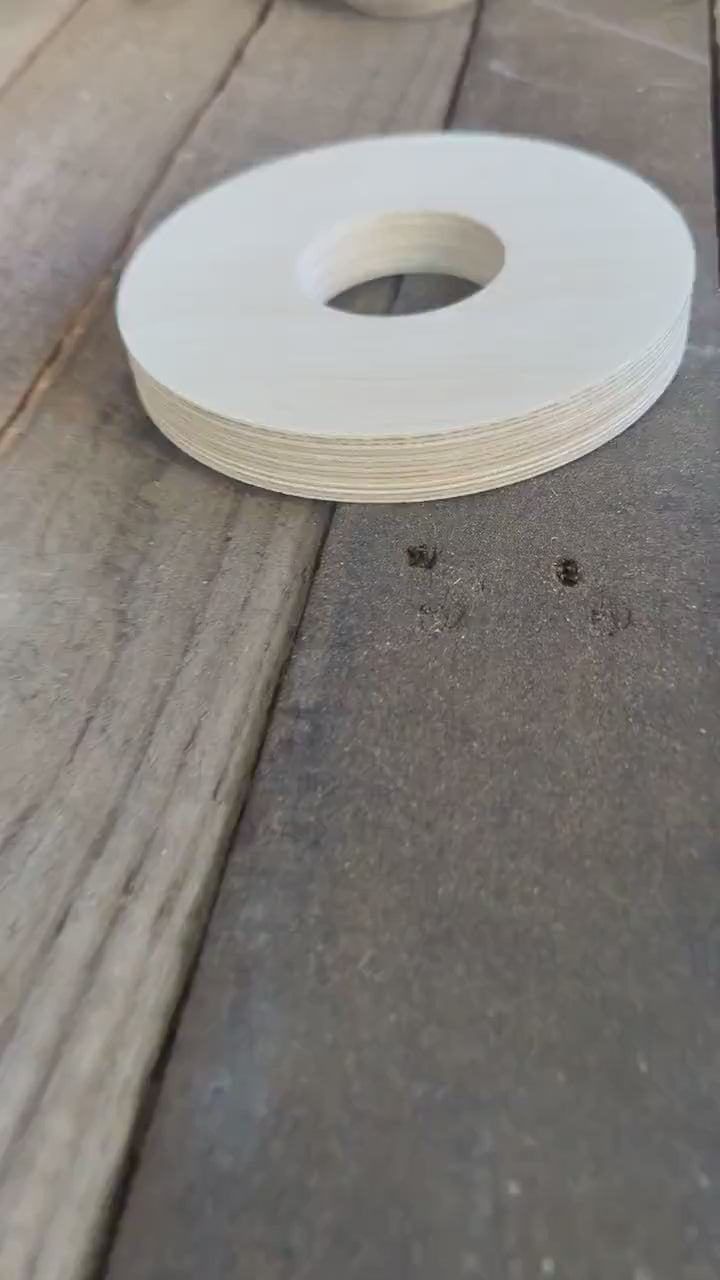 5.5" Baltic Birch Wood Donut, 2" Center Hole, DIY Crafting