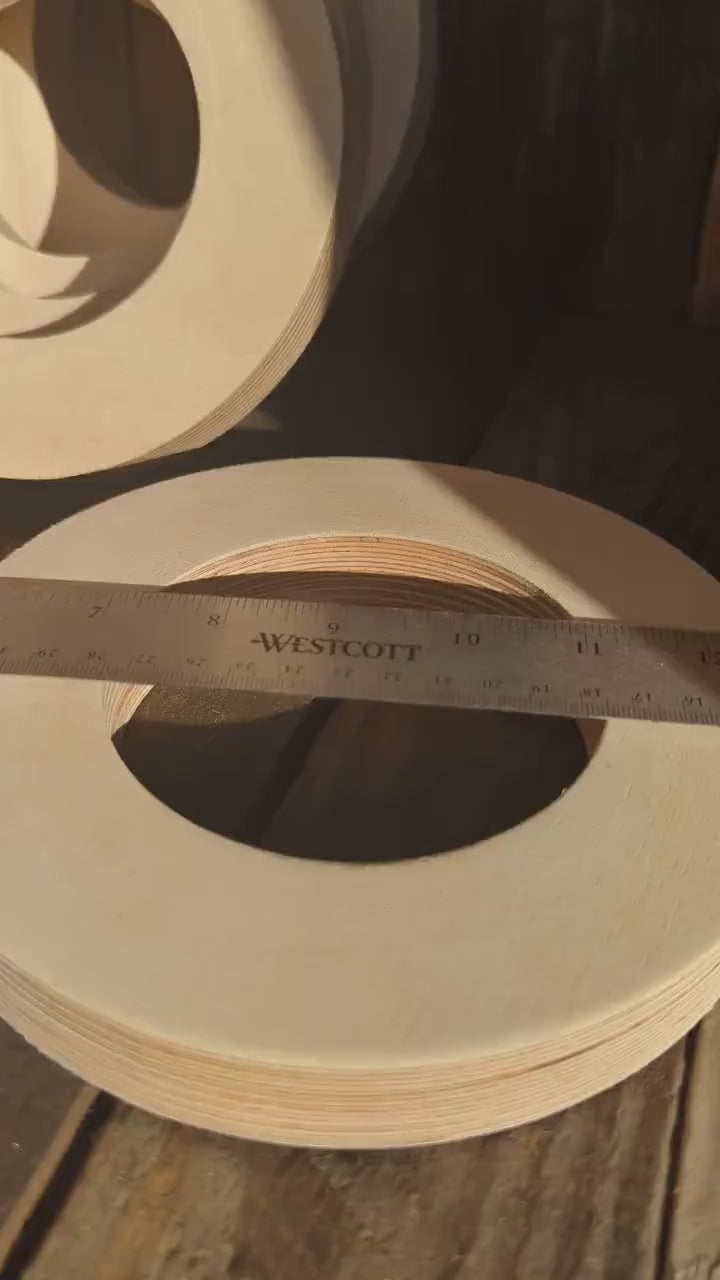 7" Baltic Birch Wood Circle Donut, 4" Center Hole, Craft Supplies