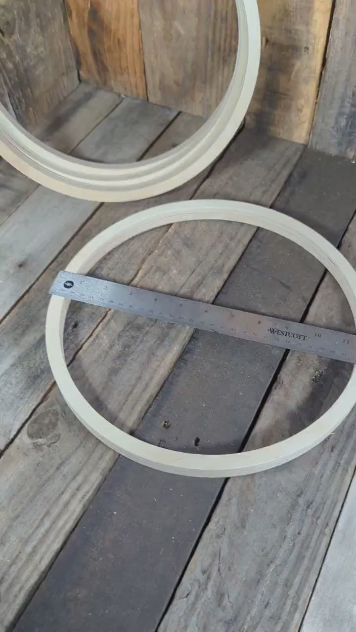 12" Baltic Birch Wood Circle Ring, 11" Center Hole, Unfinished Craft Supply