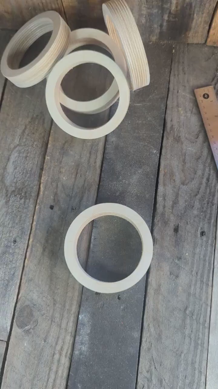 4.75" Baltic Birch Wood Donut, 3.75" Center Hole, Unfinished Craft Ring
