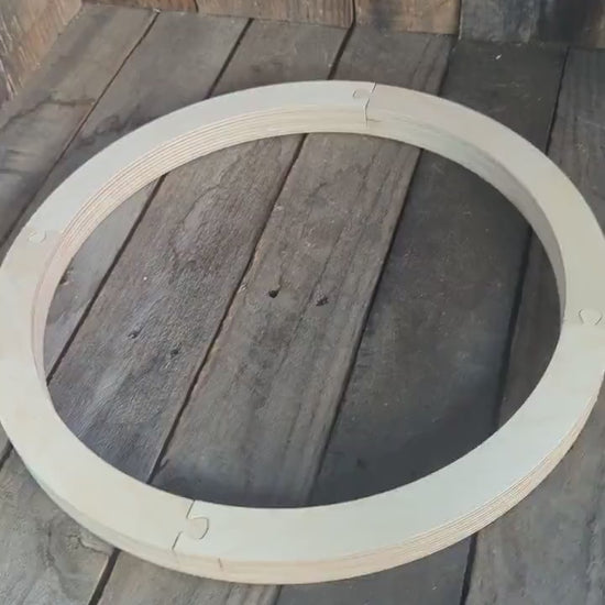 15" Baltic Birch Donut Ring, 12.75" Center Hole, Unfinished Wood Circle